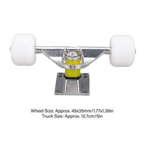 2er-Set silberne Longboard-Trucks 5-Zoll mit 4 Rädern 1