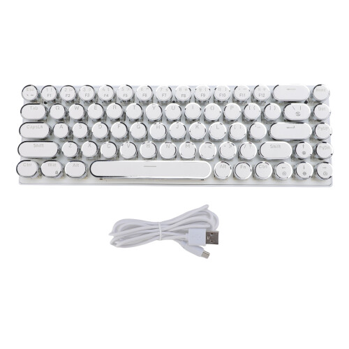 RGB Backlit Wired Mechanical Keyboard 68 Keys Blue Switch White 1