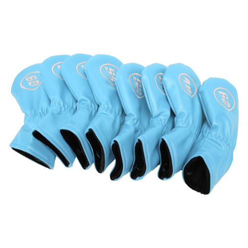 8 Stück Eisenkopfhauben Soft PU 48-62 hellblau 1