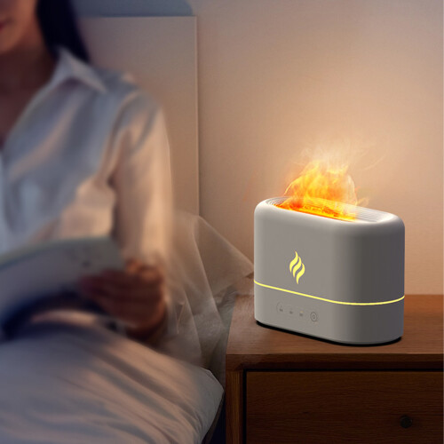 Natural Flame Effect Aromatherapy Diffuser250ml ABS&PP for Home Office Yoga with Soft Flame Modes and Auto Shut-off 1