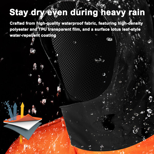 SULAITE Orange Rain Gear Set M-3XL Waterproof