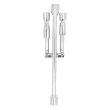 Folding Lug Wrench 14in 4-Way Cross, Steel Silver