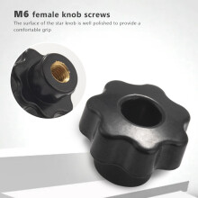 10PCS M6 Internal Thread Knob Screw Plastic Star  Clamping Knob Black M6 x 25