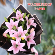 's Day Flower Bouquets Wrapping Paper Packaging Floral Wrap Gift Wrapping Waterproof Florist Paper 20 Sheets Black