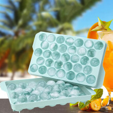 Kugel Eis WüRfel Form mit Deckel - Einfach zu LöSende Kleine Eis Kugel Hersteller Form für Gefrierschrank, Langlebige Eis WüRfel Schale, Blau