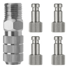 Kit de Conector Adaptador de Liberação Rápida para Aerógrafo com 4 Conexões Macho 1/8 Polegadas Macho para Badger-Aerógrafo