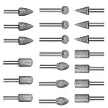 20PCS 120 Grit Grinding Bits, 1/8 Inch Shank, Engraving Carving Polishing Accessories for Stone Glass Ceramic Steel