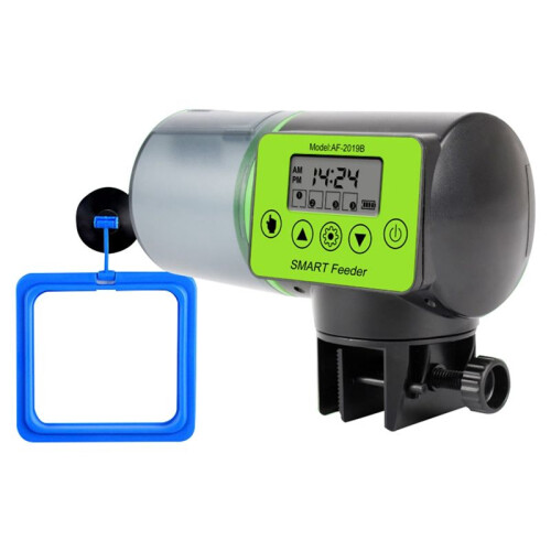 Automatic Fish Feeder +Feeding Circle Fish Tank Auto Feeding Dispenser LCD Indicates Timer Aquarium Accessories-A