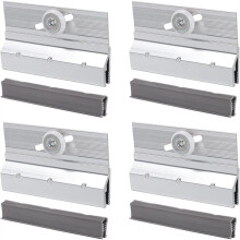 4 St Ramlösa Duschdörrsfästen, 3/4" Kullagerhjul, Justerbart Aluminium med VinylGlas.