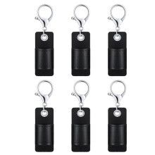 6 Stuks Draagbare Lederen Pennenhouder PU Lederen Badge Potloodhouder Zakbeschermer Pennenzakje Houder Organisator, Zwart