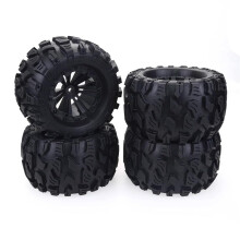 RC Crawler Tires 1/10 Truck Tires 125mm Rubber AllTerrain Grip 12mm Hex Fit for Axial Traxxas Tamiya Kyosho