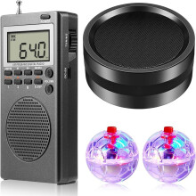 Kit de 4 Dispositivos com 2 Bolas de LED para Gatos e 1 Rádio Paranormal para Casa, Escritório e Ambientes Externos