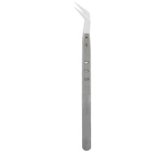 KGX TC002 Stainless Steel Electrical Repair Tweezers, Curved Tip, 3 Holes