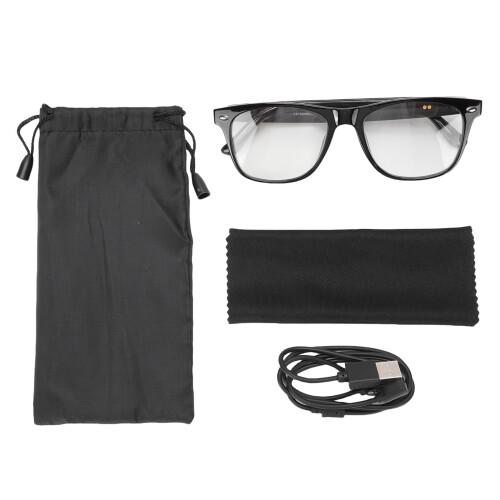 Bluetooth Smart Glasses with Mic, Speaker, Noise Reduction, IP65 Rainproof, Black Frame 1