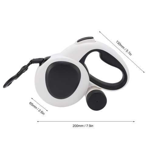 5m Retractable Dog Leash with LED Light, Soft Grip Reflective Webbing 1