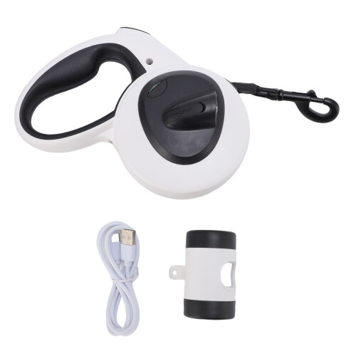 5m Retractable Dog Leash with LED Light, Soft Grip Reflective Webbing 2