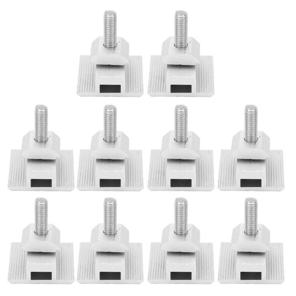 10Pcs Aluminum Solar Panel Mid Clamps Waterproof Mounting Brackets 9421389542423