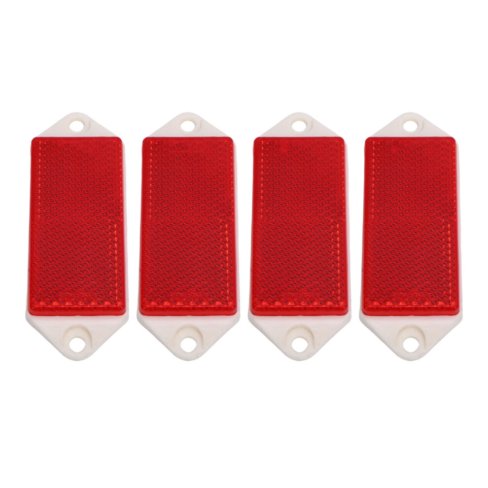 4Pcs Rectangular Plastic Reflectors For Trailer Truck Motorcycle Fence 92X34mm Red 9491389543041