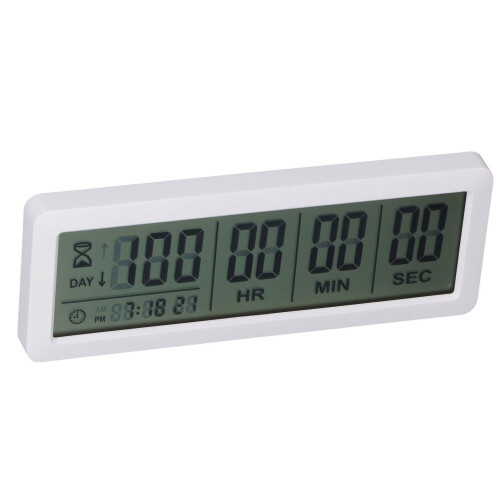 Digitaler Countdown 999-Tage-Timer ABS Weiß 225mAh