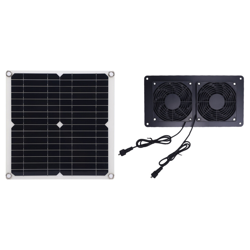 Solar Powered Exhaust Fan Kit 12W 18V For Pet House, Greenhouse 7651389543713