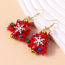 (2#) Colorful Christmas Felt Earrings, Hypo-allergenic Hook Jewelry
