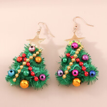 (1) Colorful Christmas Felt Earrings, Hypo-allergenic Hook Jewelry