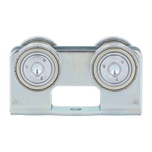 4 Wheel Alloy Steel Trolley Assembly for Sliding Doors, Wardrobes & Hoists - Silver