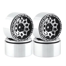 2.2 Inch Aluminum RC Crawler Wheels for 1/10 SCX10 TRX4, Beadlock Design, Impact‑Resistant Alloy, Easy Installation