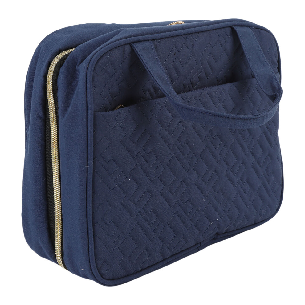 Travel Toiletry Bag With Hanging Hook, Waterproof Polyester, Blue