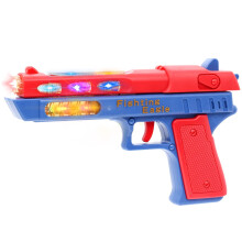 LED Toy Gun with Dazzling Lights and Realistic Sound, Telescopic Action, Party Gift for Kids Blue Red