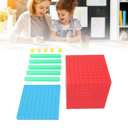 Colorful Plastic Base 10 Blocks Set, Math Learning, 1-1000 Numbers