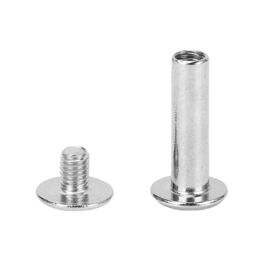 50 Sets M3.5 Stainless Steel Flat Rivets & Screws for Leather Crafts 4.5x16x9mm