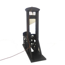 Handmade Wooden Guillotine Model with Authentic Medieval Design, Mini French Prop for Diorama Display