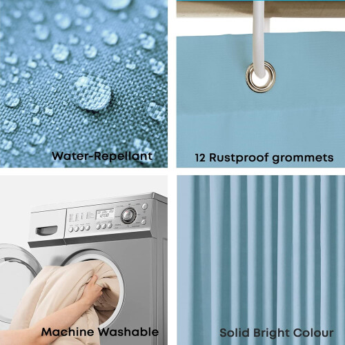 Polyester Shower Curtain 180x200CM - Sky Blue 1