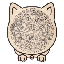 135Piece Morandi Cat Shaped Wooden Jigsaw Puzzle, Challenging Wooden Cat Puzzle for Adults and Teens Home Decor
