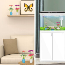 Décoration florale lumineuse pour aquarium en résine silicône, plante d'aquarium
