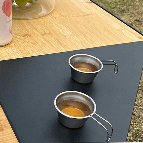 2er Pack Mini-Campingbecher aus Edelstahl mit Griff