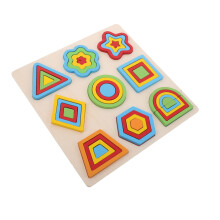 Montessori Wooden Shape Sorter Puzzle for Toddlers, Color and Stacking Peg Toy for Fine Motor and Preschool Learning