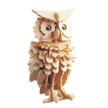 Wooden Owl Puzzle for Adults DIY Kit, TenonConnected 3D Wooden Animal Model for Education and Home Decoration