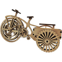 3D Wooden Tricycle Puzzle Model, DIY Bicycle Card Holder Decor, Creative Gift for Adults and Teens