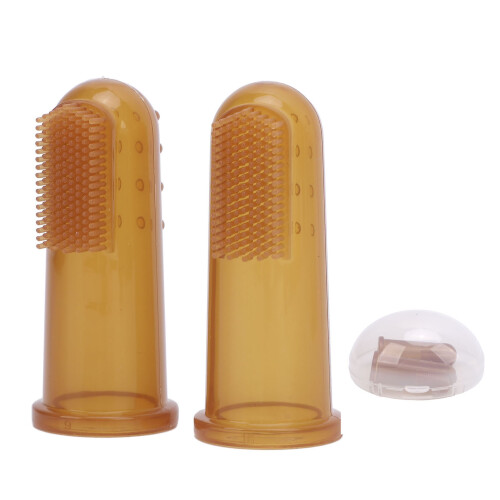 2er-Set Silikon-Fingerzahnbürsten, 25,5 cm, leicht 2