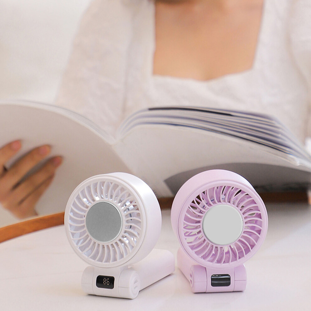 Foldable Handheld Fan 5-Speed Digital Display, 4000Mah, 198X83x40mm Violet 8361389552453