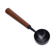 304 Stainless Steel Coffee Measuring Spoon with Wooden Handle, Large, Black