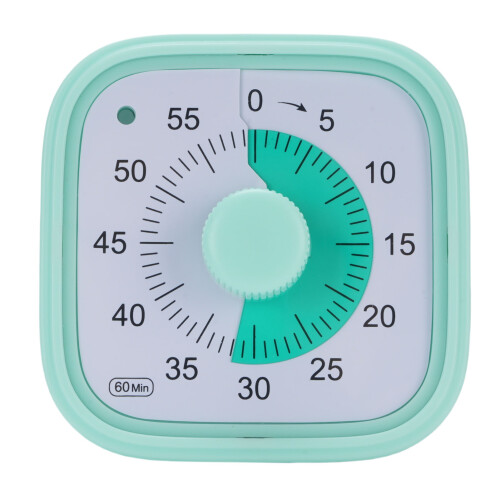 60-Minute Visual Classroom Timer, ABS, 80x81mm, 2x3A Batteries 2
