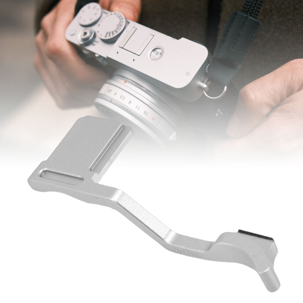 Aluminum Alloy Thumb Grip With Hot Shoe Cover For Fujifilm X T50 Silver 3261389554707