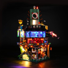 Light Kit for NINJAGO City 70620, Custom Fit LED Lighting Set with Plug and Play Setup and USB Power