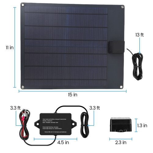 35W Polysilicon Solar Panel Kit with Charge Controller, 415x340mm 1