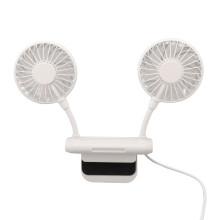 Weißer Desktop-Bildschirmventilator mit 3-Gang 360 drehbarem USB-Klemmventilator