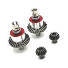 Metal Differential Set 1/14 1/12 RC Car Upgrade Parts, Front and Rear Alloy Replacement for WLtoys