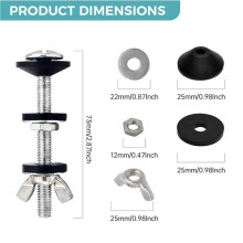 Universal Toilet Tank to Bowl Gasket Kit,Fits Most 2-Inch and 3-Inch Leak Resistance Toilet Flush Valve Opening